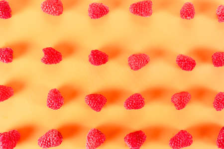 flat fresh raspberries, concept of healthy eatingの写真素材