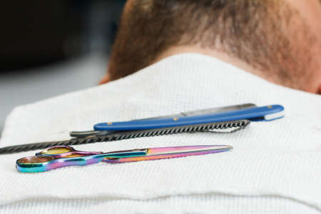 Barbershop salon hairdresser beard barber haircut beauty, care vintage.