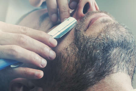 Barbershop salon hairdresser beard barber haircut beauty, customer shave.