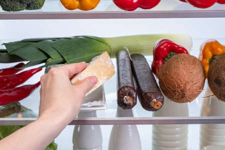 Fridge frozen ingredient meal nature, healthy eating refrigeration.の写真素材