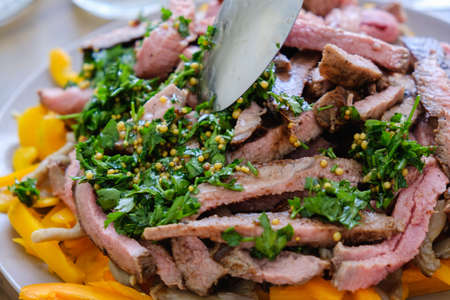 Salad meal herb grilling cooking dinner organic. delicious mixed