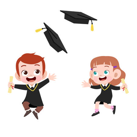 kids graduation vector illustrationのイラスト素材