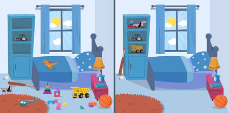 room clean and dirty vector illustrationのイラスト素材