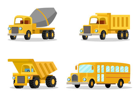 transportation cute object set bundle vector illustrationのイラスト素材