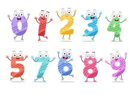 cute kids study alphabet number vector illustrationのイラスト素材