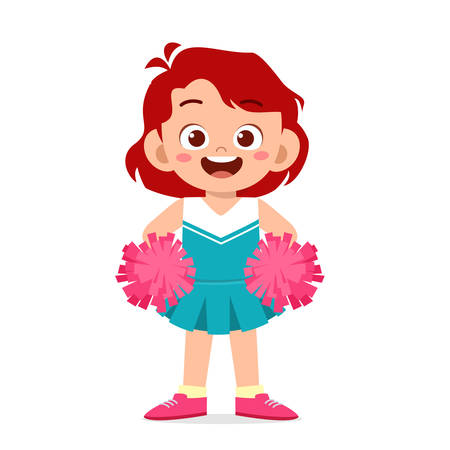 happy cute girl wear cheerleader cute uniformのイラスト素材