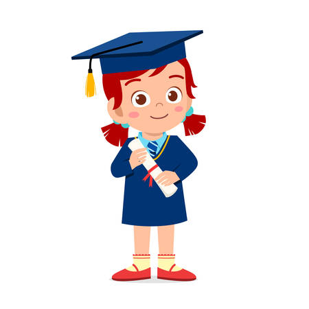 happy cute little kid girl graduate from schoolの販売画像