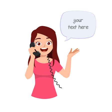 young good looking woman talking to the phoneのイラスト素材