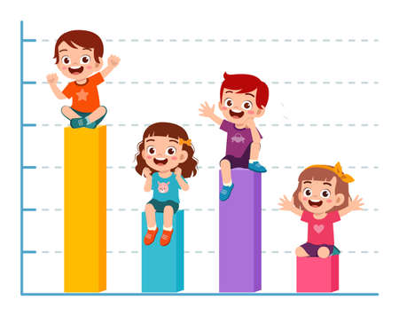 infographic for kid monitoring data in schoolのイラスト素材