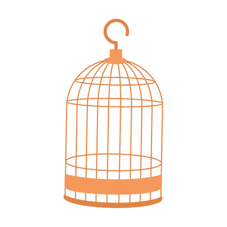 empty bird cage flat design style with good qualityのイラスト素材