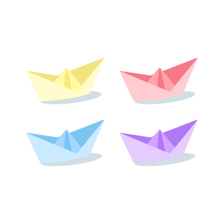 paper ship flat design style with good qualityのイラスト素材
