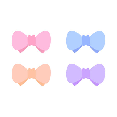 cute ribbon bow flat design style with good qualityのイラスト素材