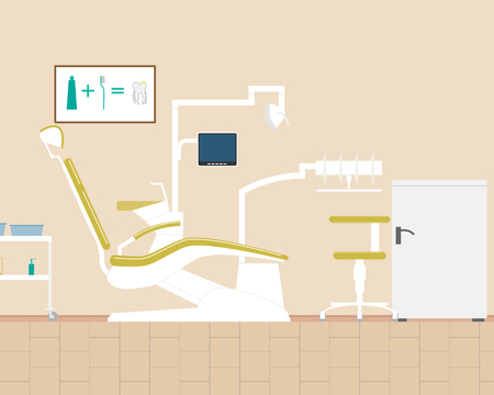 View of the design office dentist. Vector illustrationのイラスト素材