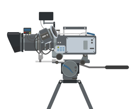 Isolated modern digital camera on a white background. Vector illustrationのイラスト素材