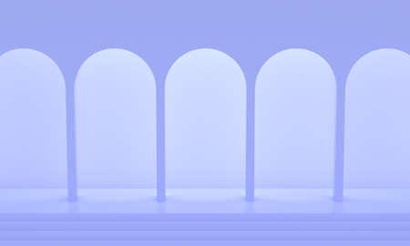 Arch simple geometric background. 3d rendering
