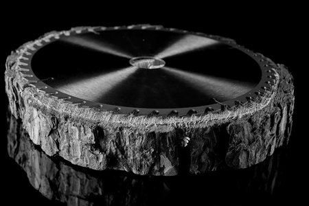 Mechanical circular saw, the best assistant when sawing wood in small and large quantitiesの写真素材