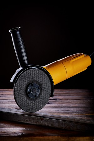 angle grinders on a white background in the Studioの写真素材