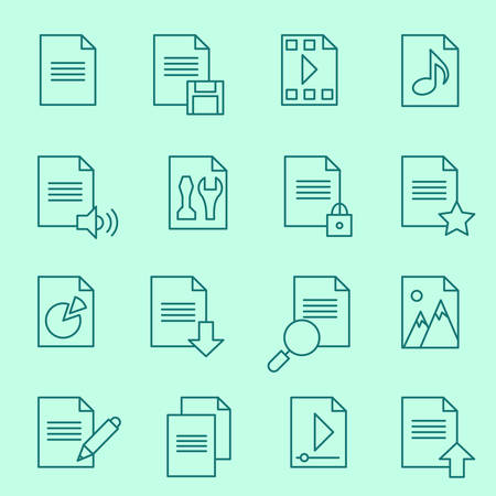 Document icons, thin line designのイラスト素材