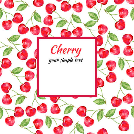 Cherry seamless vector pattern. Perfect for wallpaper, wrapping paper, textile, cosmetics and package design.のイラスト素材