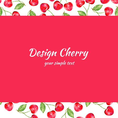cherry collection. Paper label and seamless patterns. Perfect for wallpaper, wrapping paper, textile, cosmetics and package design.のイラスト素材