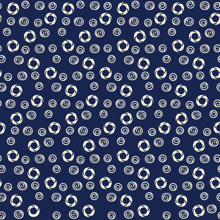 Seamless pattern, cartoon vector illustration, turkish bagel isolated on blue background, decorative texture for design wrapping paper, greeting card, natural organic shop, restaurant menu, textileのイラスト素材