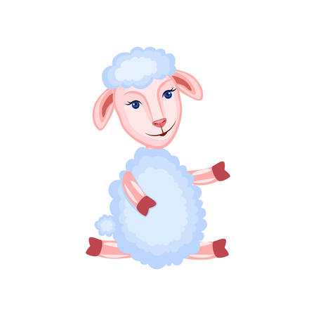 Cartoon lamb sitting.のイラスト素材