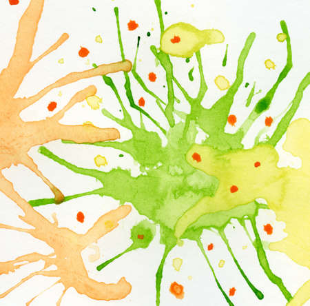 Abstract painted watercolor background on paper texture.