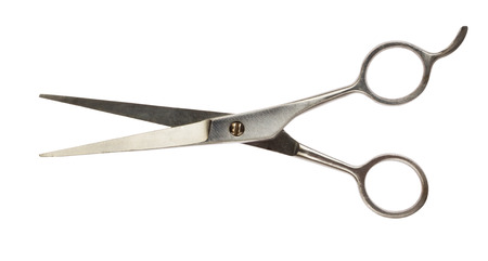 Hair cutting scissors isolated on white background