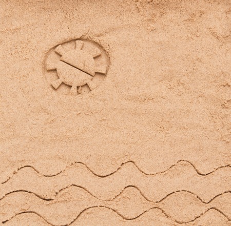Sun  on kinetic sand backgroundの写真素材
