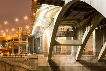 Architecture under the bridge. Moscow. Gorky parkの写真素材