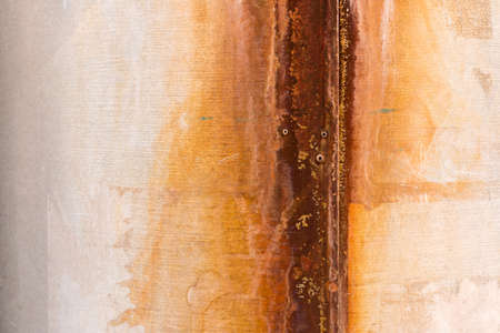 Texture of rusty iron. Trumpet. Colorful texture of rusty iron. Rust over the seam.の写真素材