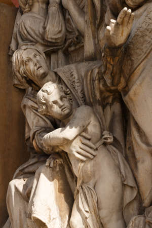 Moscow - 09 April 2017: Sculptures at the Donskoy monastery cemetary in Moscow. Moscow. Donskoy Monastery. Don Icon of the Mother of God. Donskoi Monastery.の写真素材