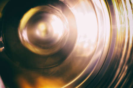 Rotating wheel. Rotating mechanism, photographed on a long exposure. Abstract composition of motionの写真素材