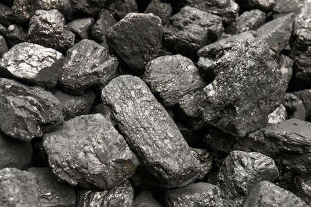 Coal. Natural black coals for background. Industrial coals. Heap of coal.