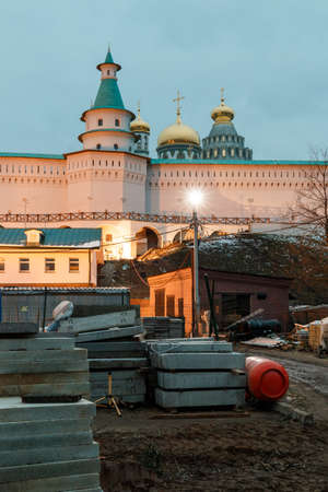 Restoration of the Resurrection New Jerusalem Monastery. Construction work near the monostery....