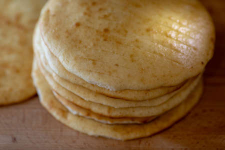 Appetizing, sweet, delicious cakes. Fresh hot pastries. Pancakes, delicious tortillas. Bread cakes....