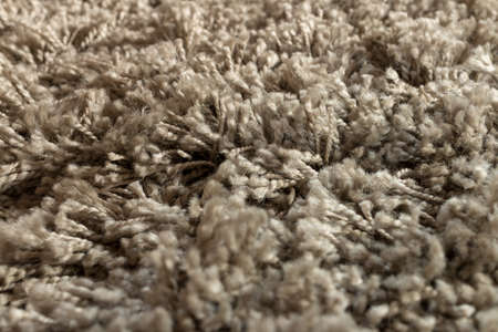 High pile rug. Braided threads. Twisted ropes. Gray carpetの写真素材