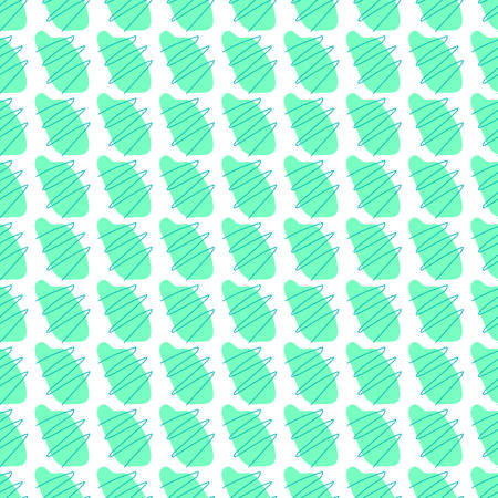 Pastel mint, blue and green vector seamless pattern with geometric shapes. Abstract background for...