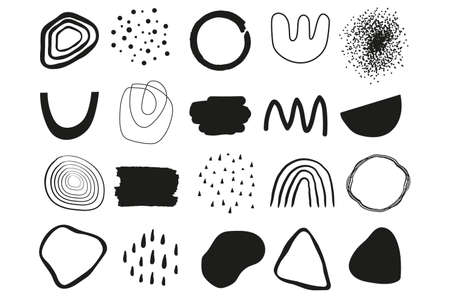 Abstract geometric shapes set. Modern vector clipart.のイラスト素材