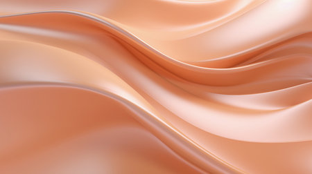 Abstract pastel orange smooth waves background. Trendy peach fuzz color minimalist backdrop. Generative AI.の素材