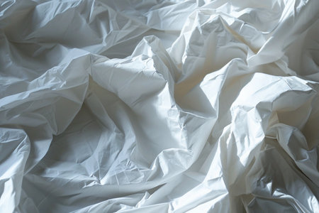 Crumpled white paper texture background. Trendy abstract backdrop. Generative AIの素材