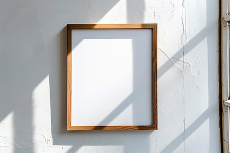 Minimalist empty frame for wall art mockups.の素材