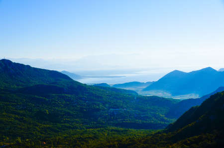 Mountain and sea view in Montenegro, landscape, panoramaの写真素材