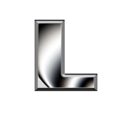 Metal alphabet symbol-Lの写真素材