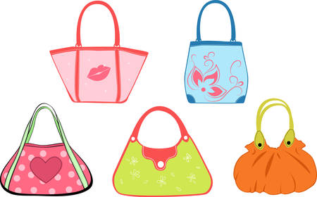 set woman's bags illustrationのイラスト素材