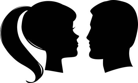 woman and man faceのイラスト素材