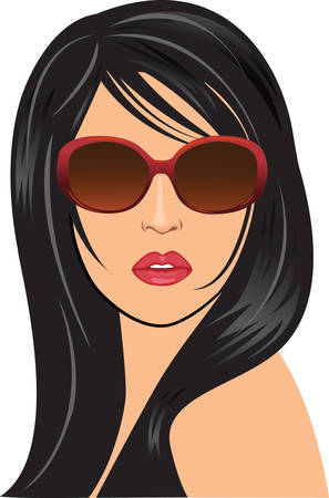 summer girl in glassesのイラスト素材