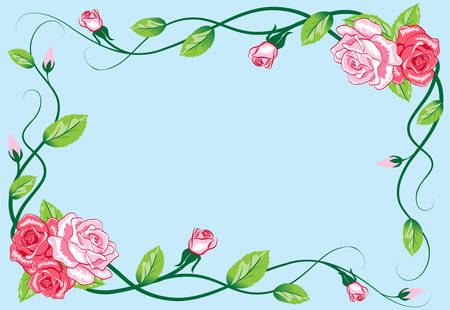 Greeting floral rose cardのイラスト素材