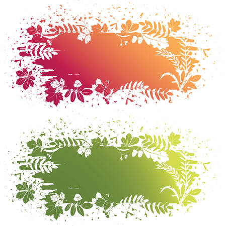 leaves grunge bannerのイラスト素材