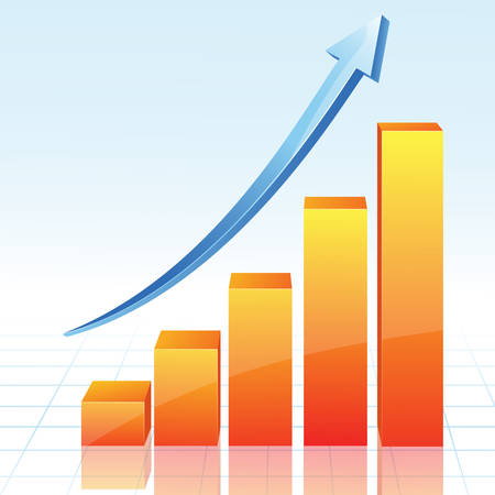   orange diagram with arrowのイラスト素材